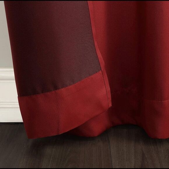Sun Zero Barrow Energy Efficient Grommet Curtain Panel, 54" x 95", Red - Picture 3 of 7